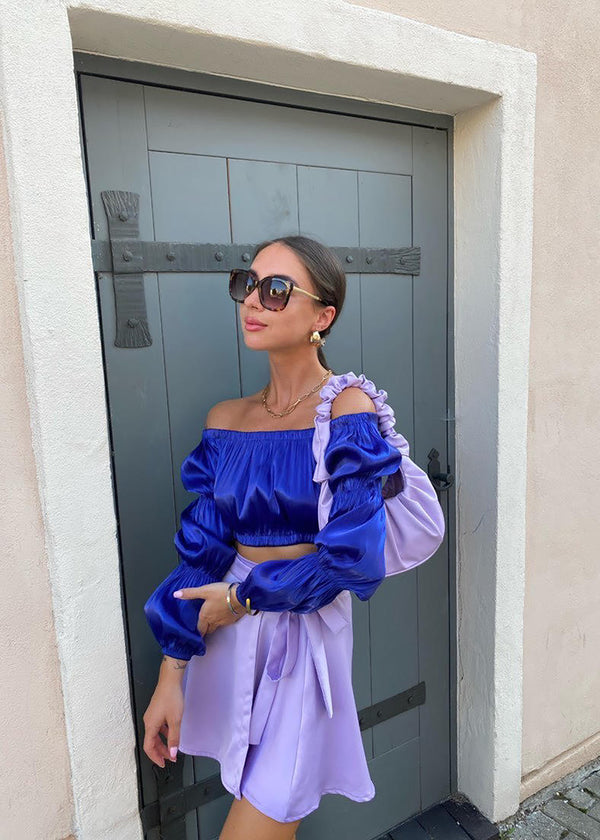 SMILTE WRAP SKIRT IN LILAC LILY