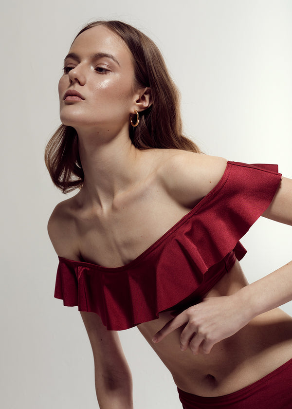 NIDA BIKINI TOP IN BURGUNDY