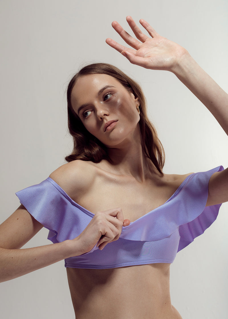NIDA BIKINI TOP IN LILAC LILY