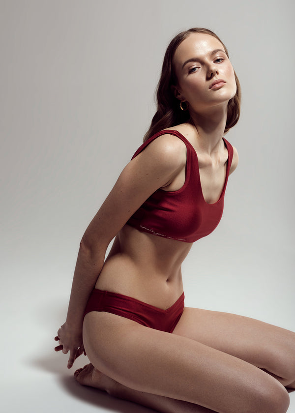 PALI BIKINI BOTTOM IN BURGUNDY